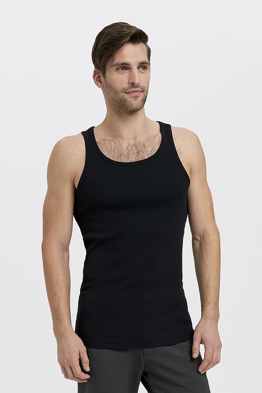 Organic cotton tank top 1 | BLACK | Audimas