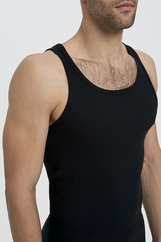 Organic cotton tank top 3 | BLACK | Audimas