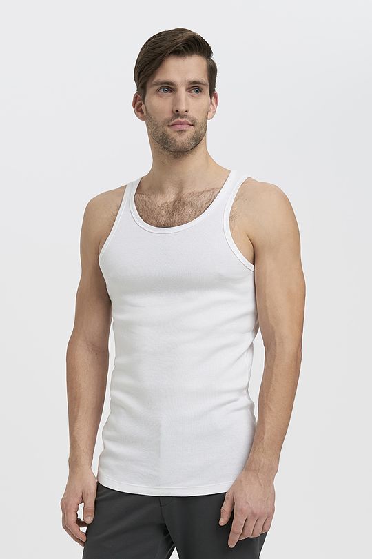 Organic cotton tank top 1 | WHITE | Audimas