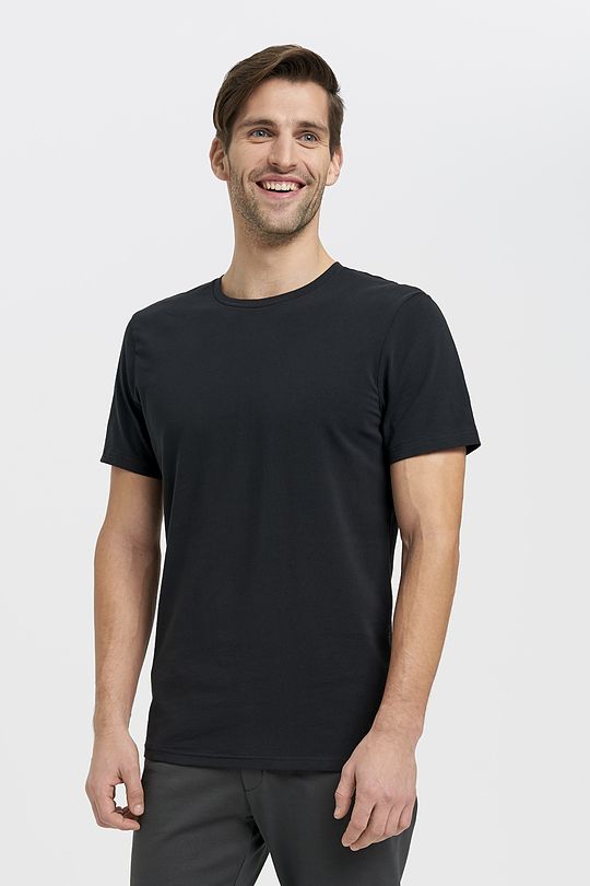 Organic cotton crew-neck T-shirt 1 | BLACK | Audimas