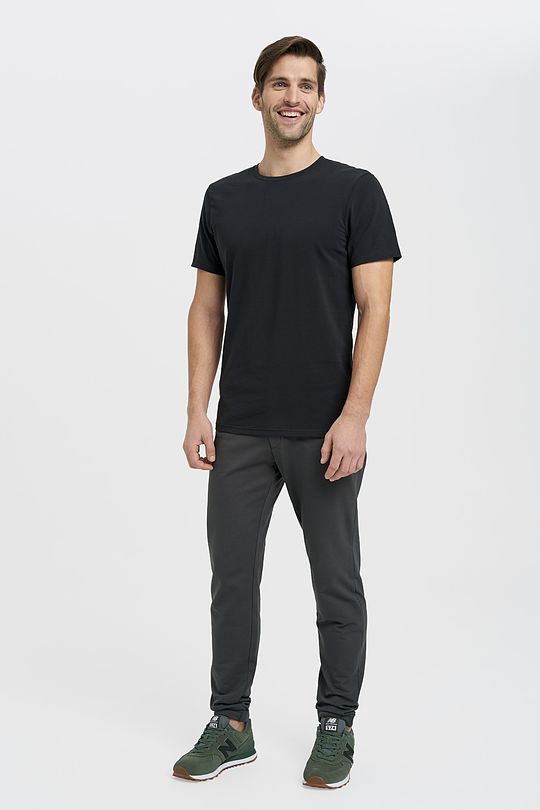 Organic cotton crew-neck T-shirt 4 | BLACK | Audimas