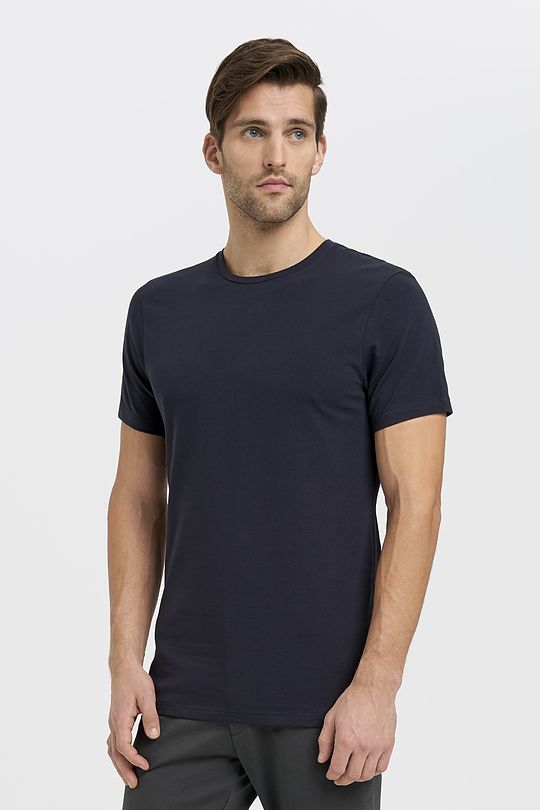 Organic cotton crew-neck T-shirt 1 | DARK NAVY | Audimas