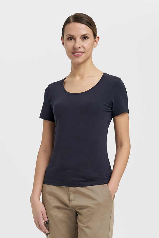 Organic cotton crew-neck T-shirt 1 | DARK NAVY | Audimas