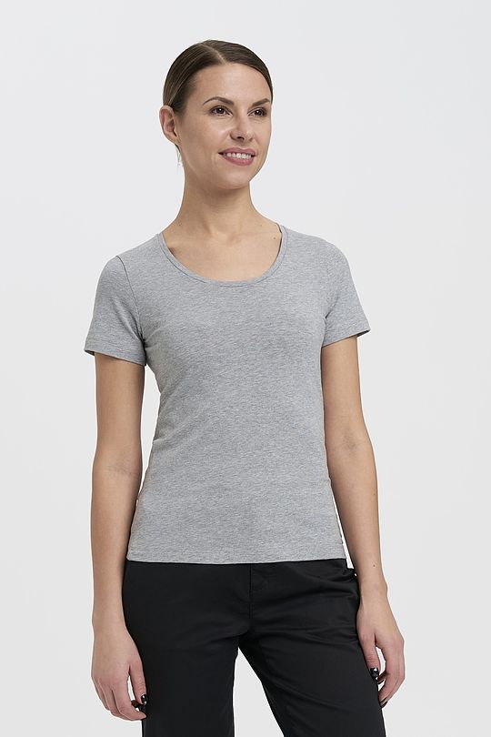 Organic cotton crew-neck T-shirt 1 | GREY/MELANGE | Audimas