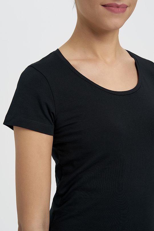 Organic cotton crew-neck T-shirt 3 | BLACK | Audimas