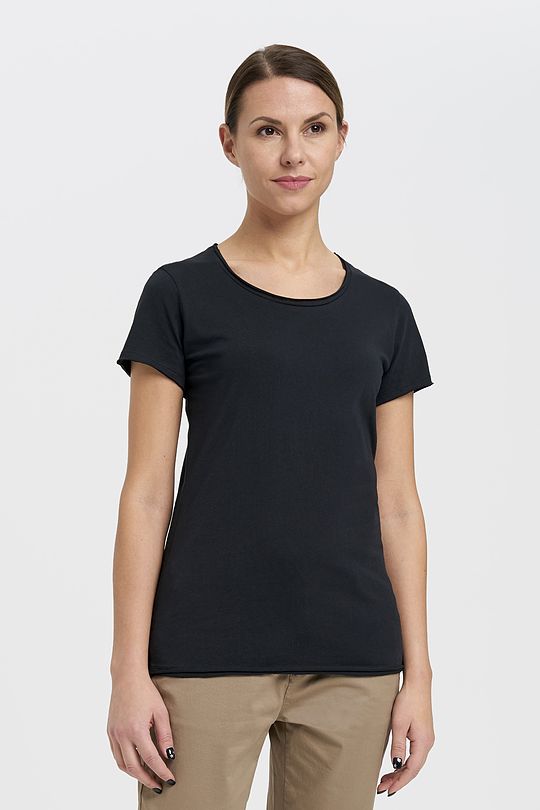 Organic cotton crew-neck relaxed fit T-shirt 1 | BLACK | Audimas