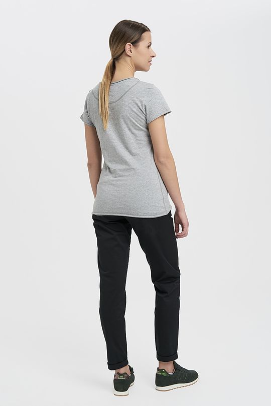 Organic cotton crew-neck relaxed fit T-shirt 5 | GREY/MELANGE | Audimas