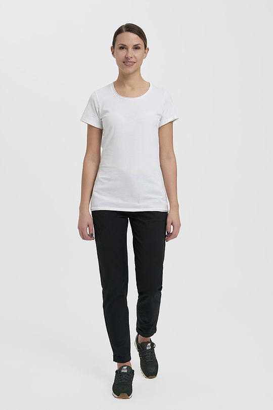 Organic cotton crew-neck relaxed fit T-shirt 4 | WHITE | Audimas