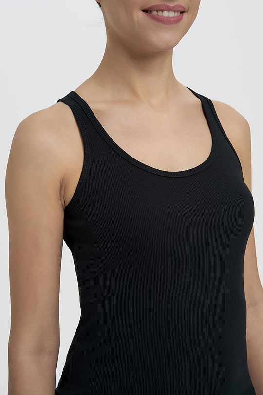 Organic cotton tank top 3 | BLACK | Audimas