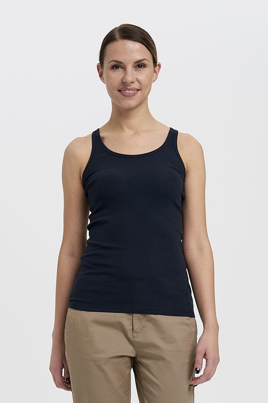 Organic cotton tank top 1 | DARK NAVY | Audimas