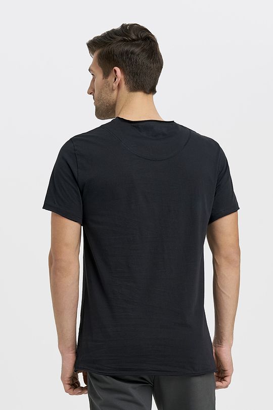 Organic cotton crew-neck relaxed fit T-shirt 2 | BLACK | Audimas