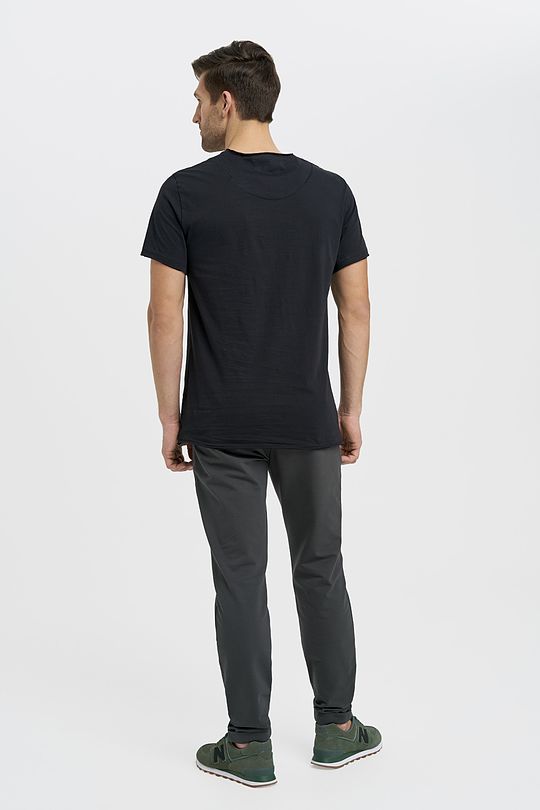 Organic cotton crew-neck relaxed fit T-shirt 5 | BLACK | Audimas