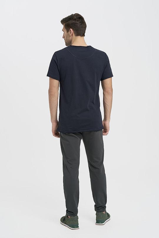 Organic cotton crew-neck relaxed fit T-shirt 5 | DARK NAVY | Audimas