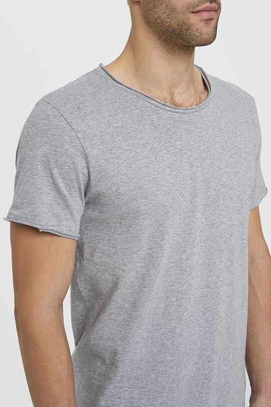 Organic cotton crew-neck relaxed fit T-shirt 3 | GREY/MELANGE | Audimas