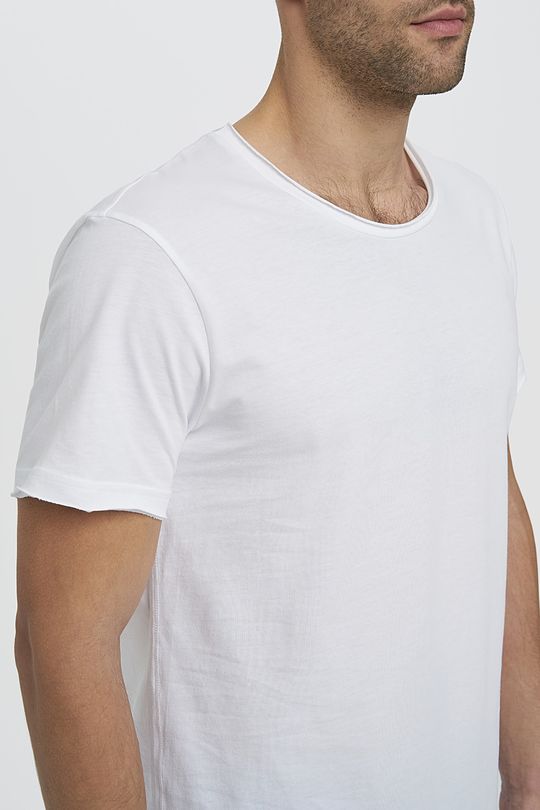 Organic cotton crew-neck relaxed fit T-shirt 3 | WHITE | Audimas