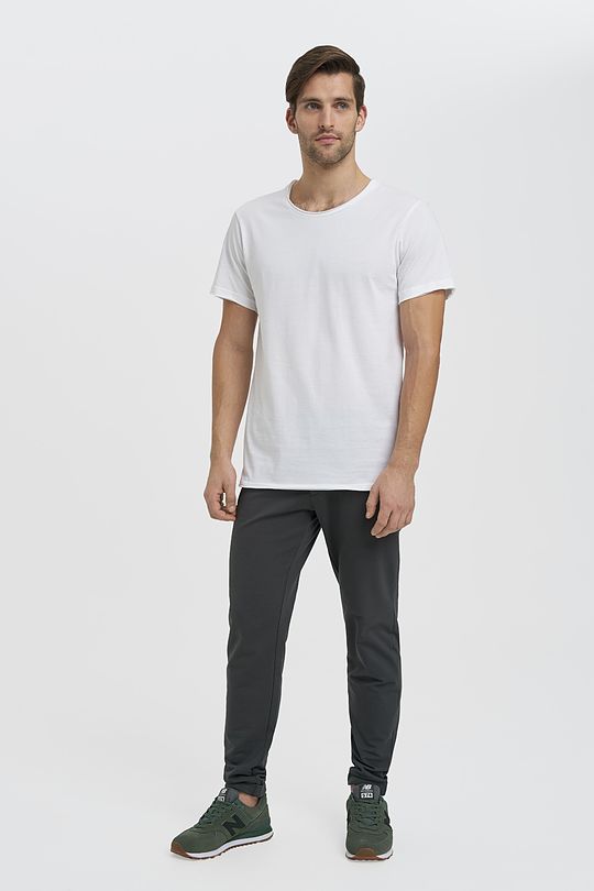 Organic cotton crew-neck relaxed fit T-shirt 4 | WHITE | Audimas
