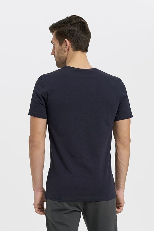 Organic cotton v-neck T-shirt 2 | DARK NAVY | Audimas