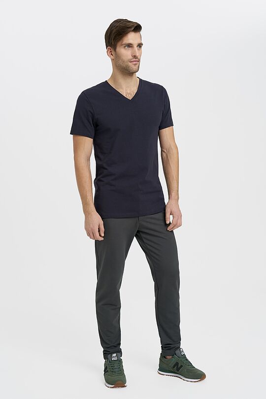 Organic cotton v-neck T-shirt 4 | DARK NAVY | Audimas