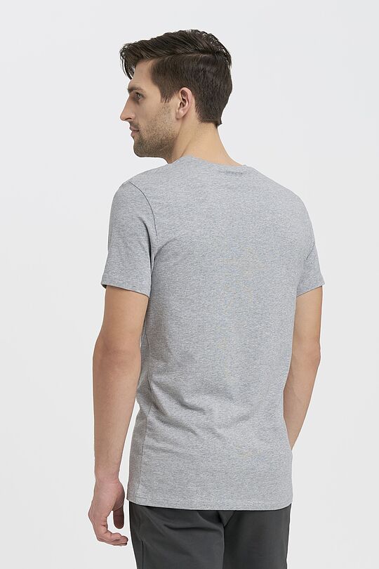 Organic cotton v-neck T-shirt 2 | GREY/MELANGE | Audimas
