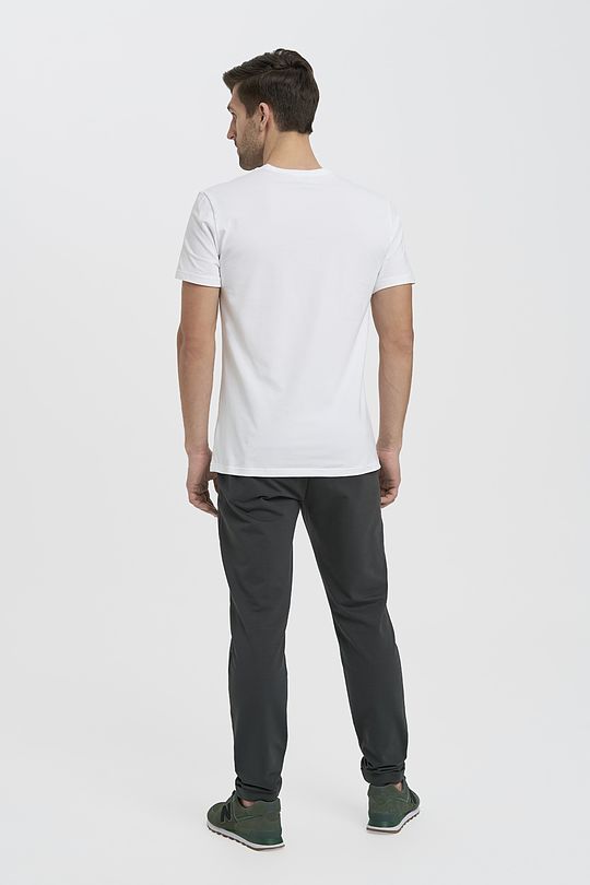 Organic cotton v-neck T-shirt 5 | WHITE | Audimas