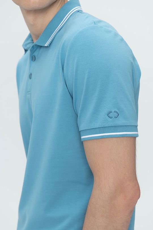 Stretch cotton polo shirt 3 | BLUE | Audimas