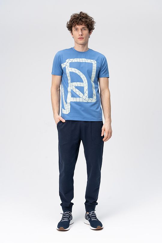 Soft touch modal tee with print 4 | BLUE | Audimas