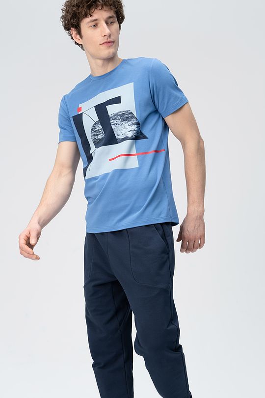 Soft touch modal tee with print 4 | BLUE | Audimas