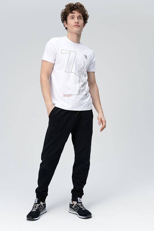 Soft touch modal tee with print 4 | WHITE | Audimas