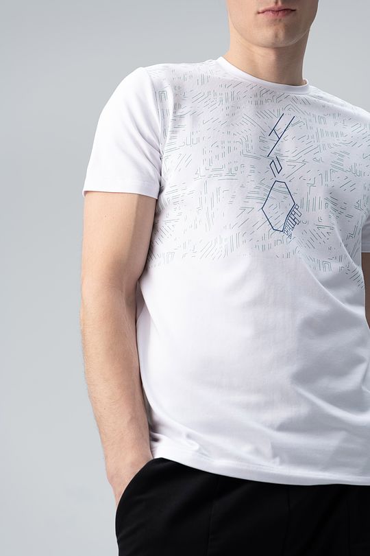 Soft touch modal tee with print 4 | WHITE | Audimas