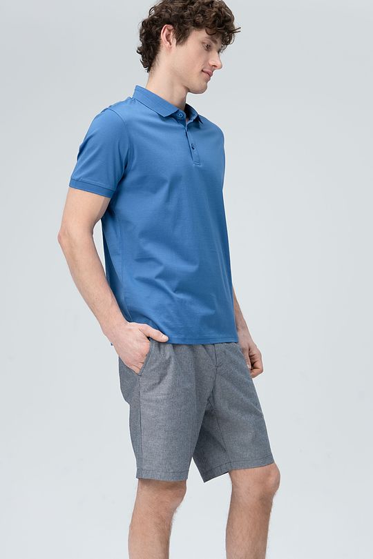 Mercerized cotton polo shirt 4 | BLUE | Audimas