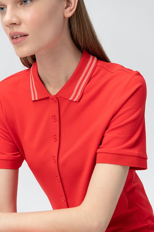 Soft surface modal polo dress 3 | RED/PINK | Audimas