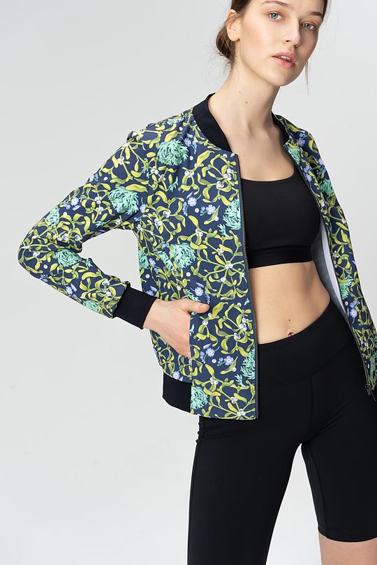 Printed bomber jacket 4 | BLUE | Audimas