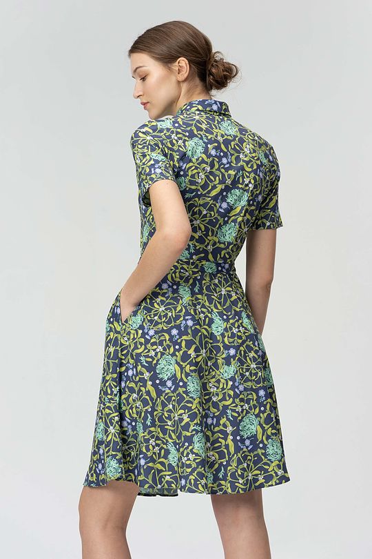 Wrinkle-free light woven printed dress 2 | BLUE | Audimas