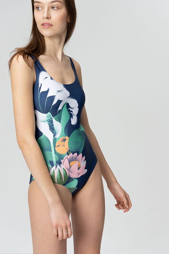 Printed one-piece swimsuit 4 | BLUE | Audimas