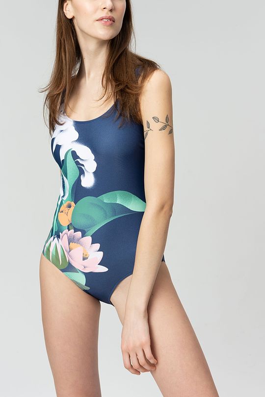 Printed one-piece swimsuit 3 | BLUE | Audimas