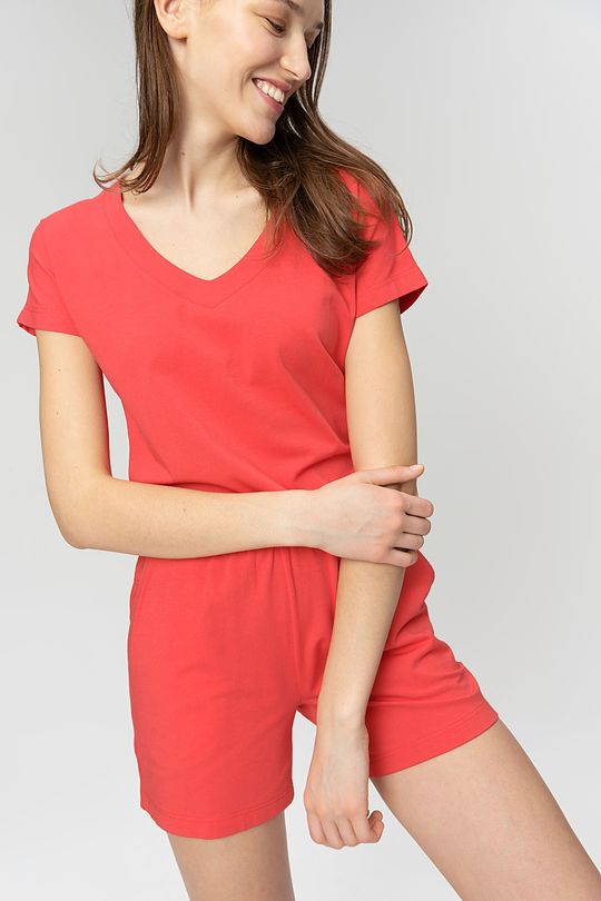 Soft touch modal shorts jumpsuit 4 | RED/PINK | Audimas