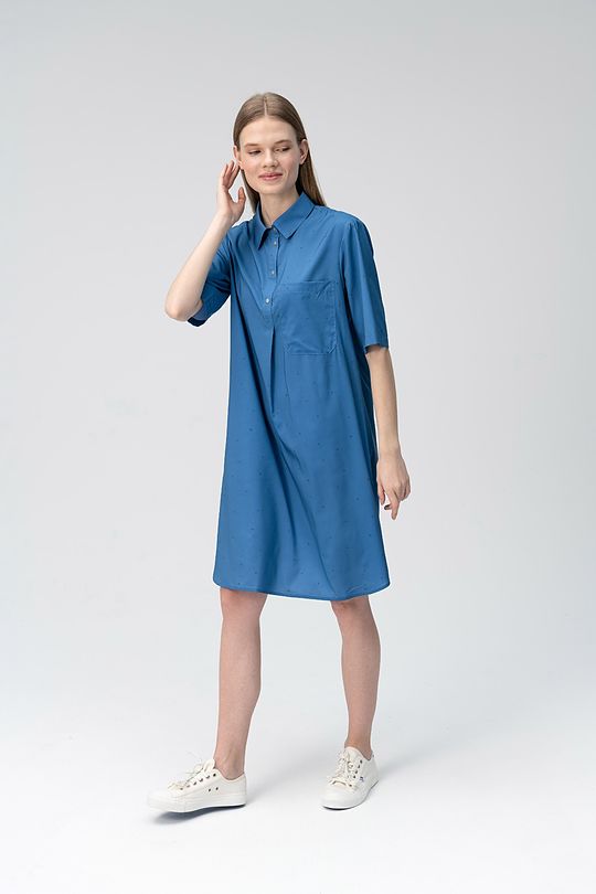 Wrinkle-free light fabric dress 4 | BLUE | Audimas