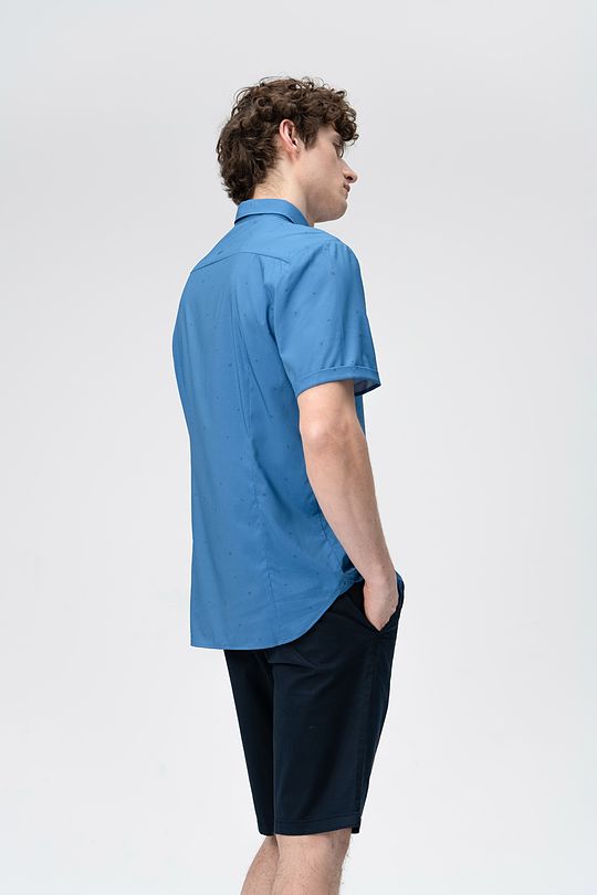 Wrinkle free - stretch fabric short sleeves shirt 2 | BLUE | Audimas