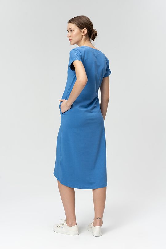 Long stretch cotton dress 2 | BLUE | Audimas