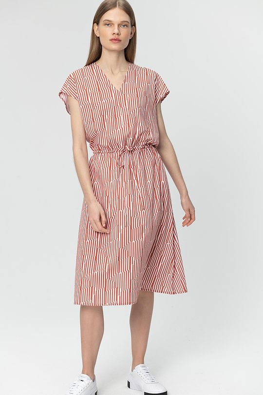 Wrinkle-free light woven dress 4 | RED/PINK | Audimas