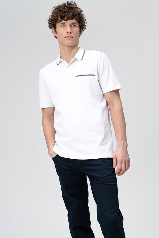 Stretch cotton polo shirt 1 | WHITE | Audimas