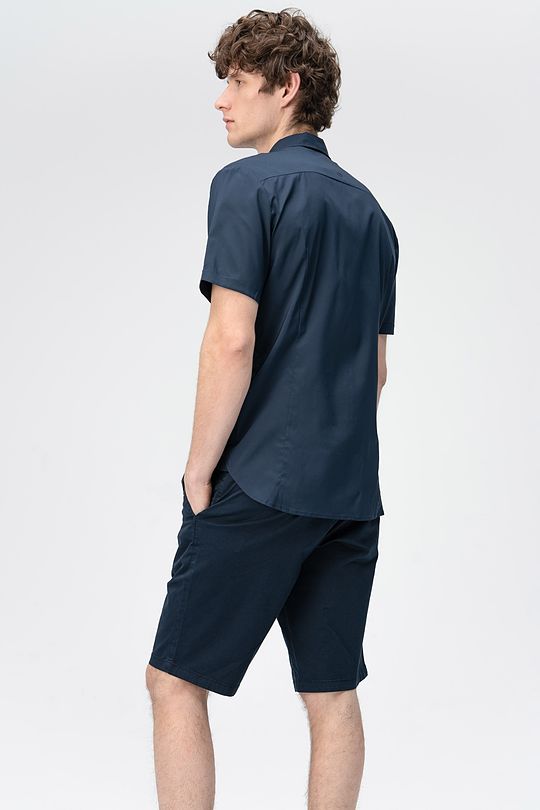 Wrinkle free - stretch fabric short sleeves shirt 2 | BLUE | Audimas