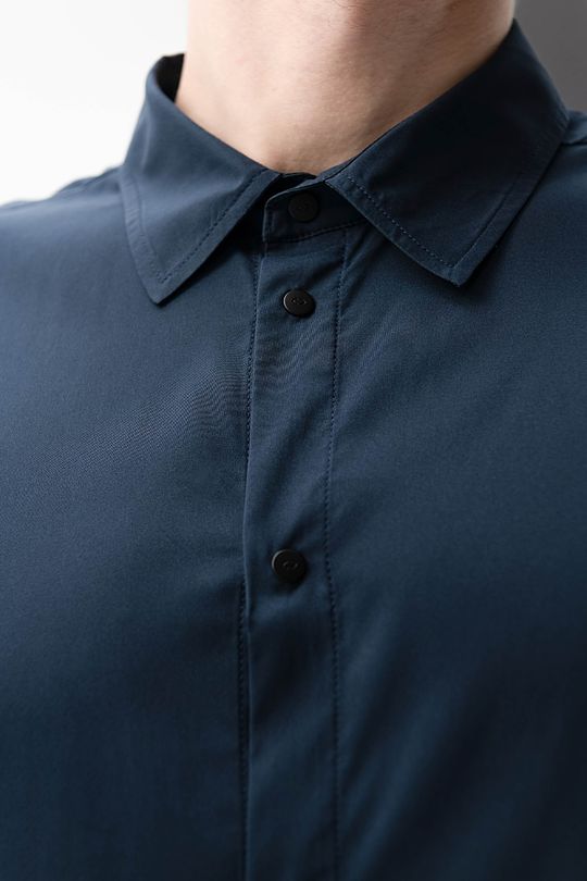 Wrinkle free - stretch fabric short sleeves shirt 3 | BLUE | Audimas