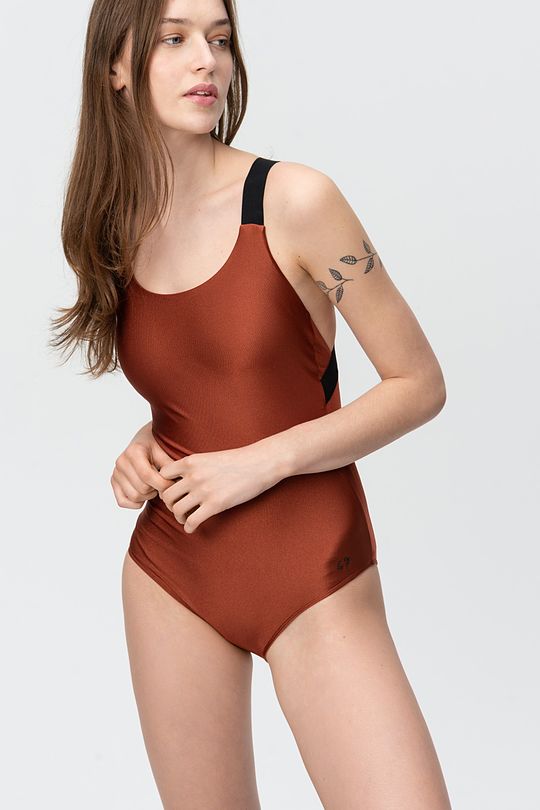Shiny one-piece swimsuit 1 | RED/PINK | Audimas