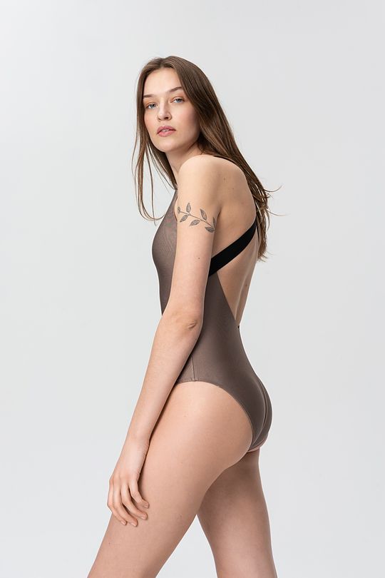 Shiny one-piece swimsuit 3 | GREY/MELANGE | Audimas