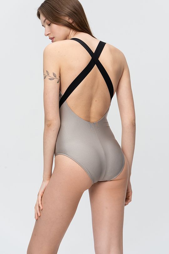 Shiny one-piece swimsuit 2 | GREY/MELANGE | Audimas