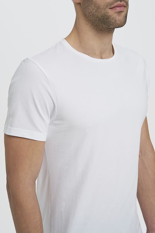 Organic cotton crew-neck T-shirt 3 | WHITE | Audimas