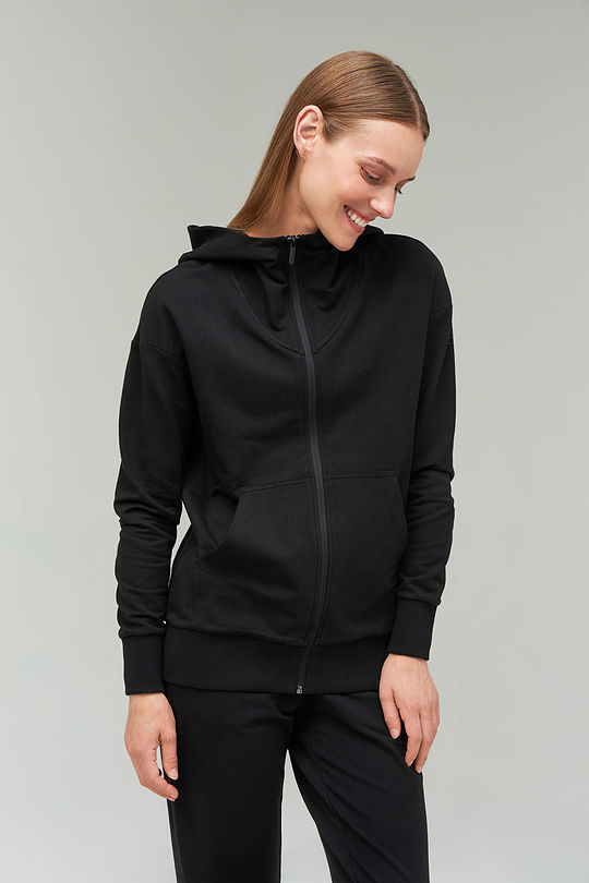 Soft touch modal zip-through hoodie 1 | BLACK | Audimas
