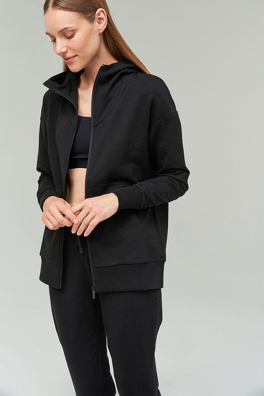 Soft touch modal zip-through hoodie 3 | BLACK | Audimas