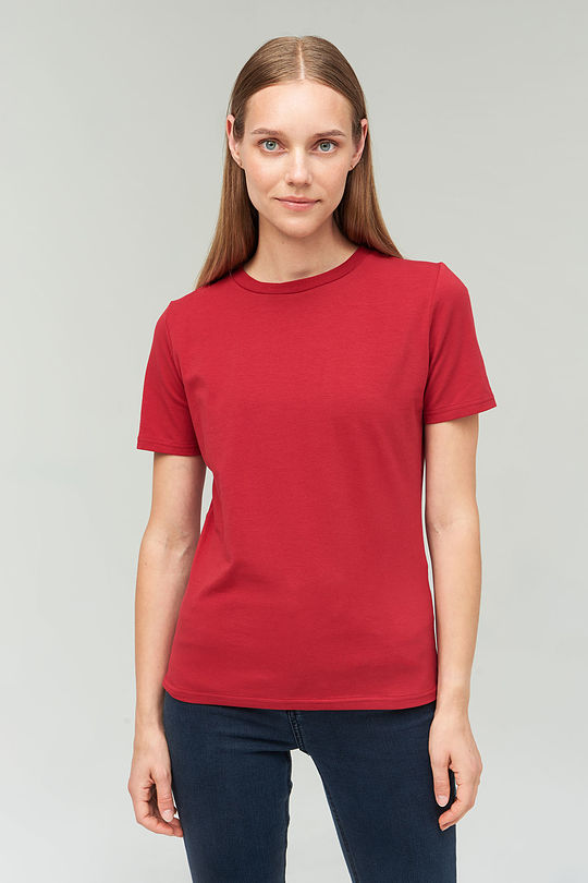 Stretch cotton t-shirt 1 | RED/PINK | Audimas